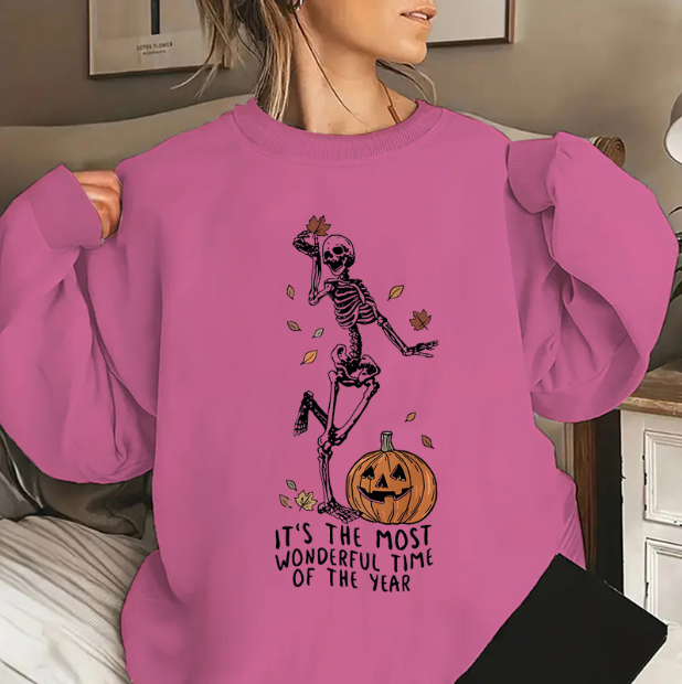 Halloween Skeleton Print Sweater