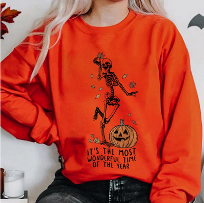 Halloween Skeleton Print Sweater