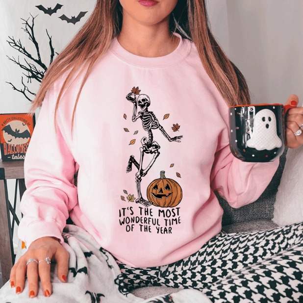 Halloween Skeleton Print Sweater