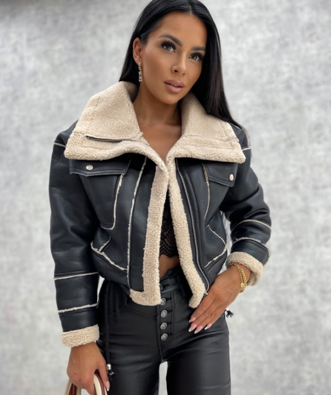 Lammy Cropped Leather Jacket | Stay Warm & Fashionable this Winter