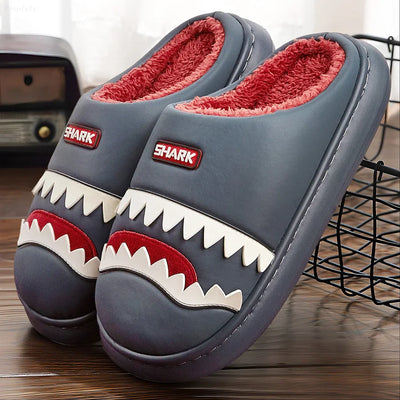 Shark Men's Indoor Slippers | Cozy Slip-On Shark Design