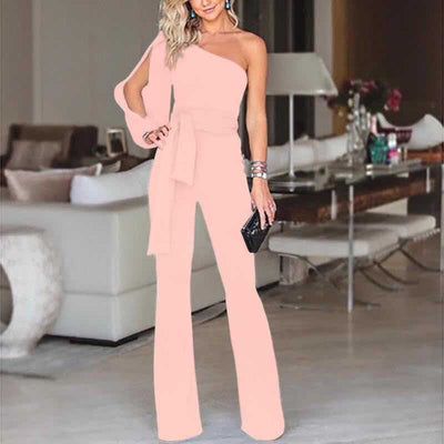 Maud One-Shoulder Jumpsuit | Elegant Flared Pants for Every Occasion