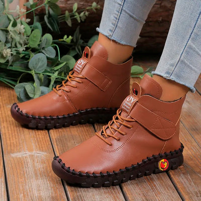 Women's Waterproof Winter Boots with Lace-Up – Warm Boots with Anti-Slip Sole