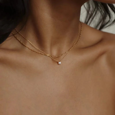 Alla Thin Chain Necklace – Elegant Gold-Plated Stainless Steel Clavicle Necklace for Women