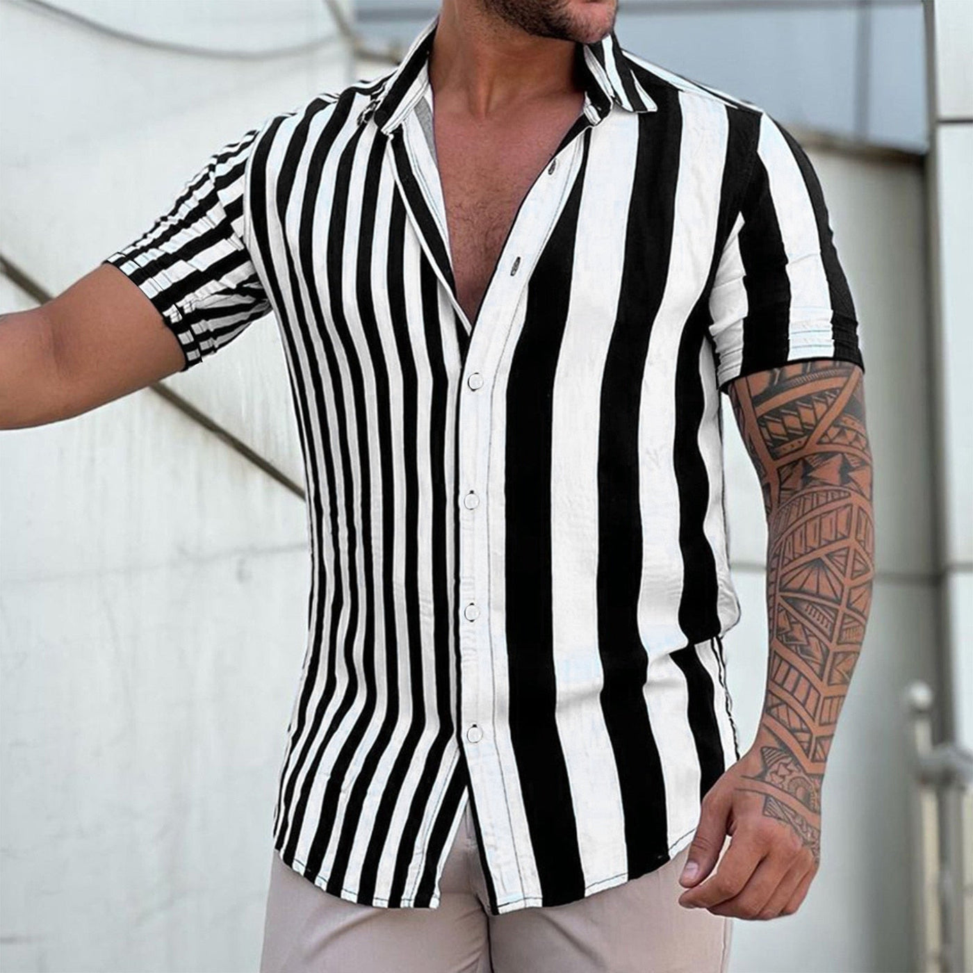 Zane Striped Shirt | Sleek, Fitted Look with Bold Stripes