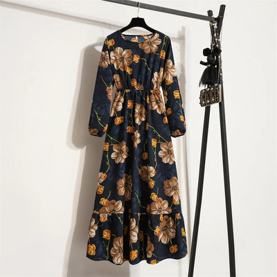 Floral Print Dress with Long Sleeves