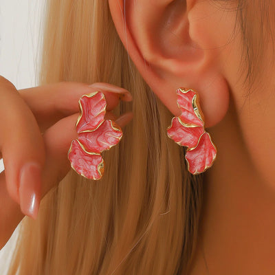 Maple Leaf Earrings – Elegant and Colorful Petal Earrings for Women