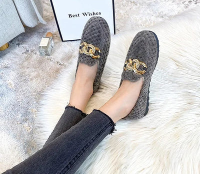 Crystalline Winter Loafers | Cozy & Stylish Plush Loafers