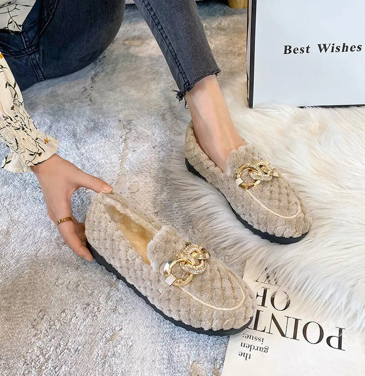 Crystalline Winter Loafers | Cozy & Stylish Plush Loafers