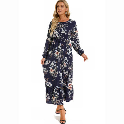 Floral Print Dress with Long Sleeves