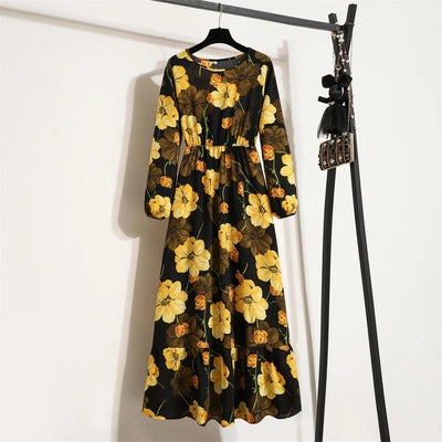 Floral Print Dress with Long Sleeves