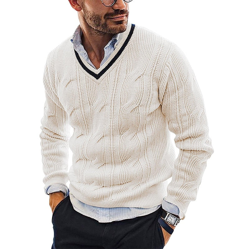 Ian Sweater | Warm & Stylish V-Neck Slim Fit Sweater for Men