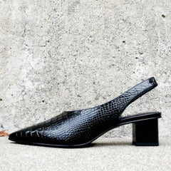 Orthopedic Croco Brown Pumps - Lara | Comfortable and Stylish Women's Heels