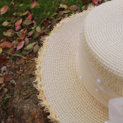 Vintage French Lace Straw Hat