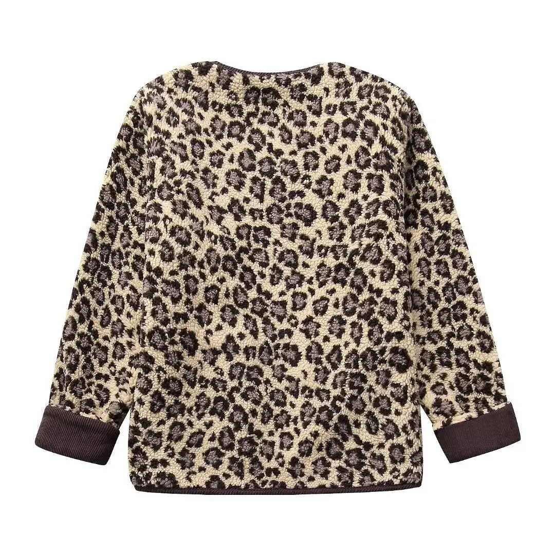 Sara™ Leopard Fleece Jacket | Cozy and Chic Oversized Fleece for Effortless Style