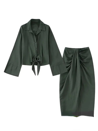 Army Green Elegance Set - Effortless Style and Comfort!