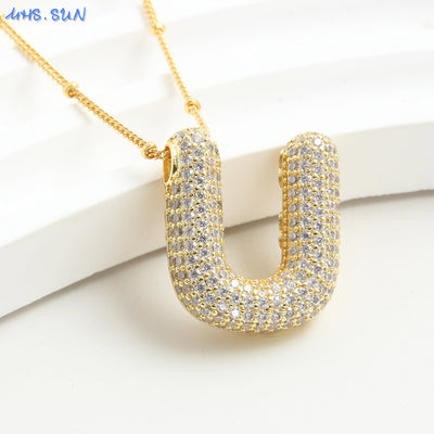 Diamond Bubble - Initial Necklace