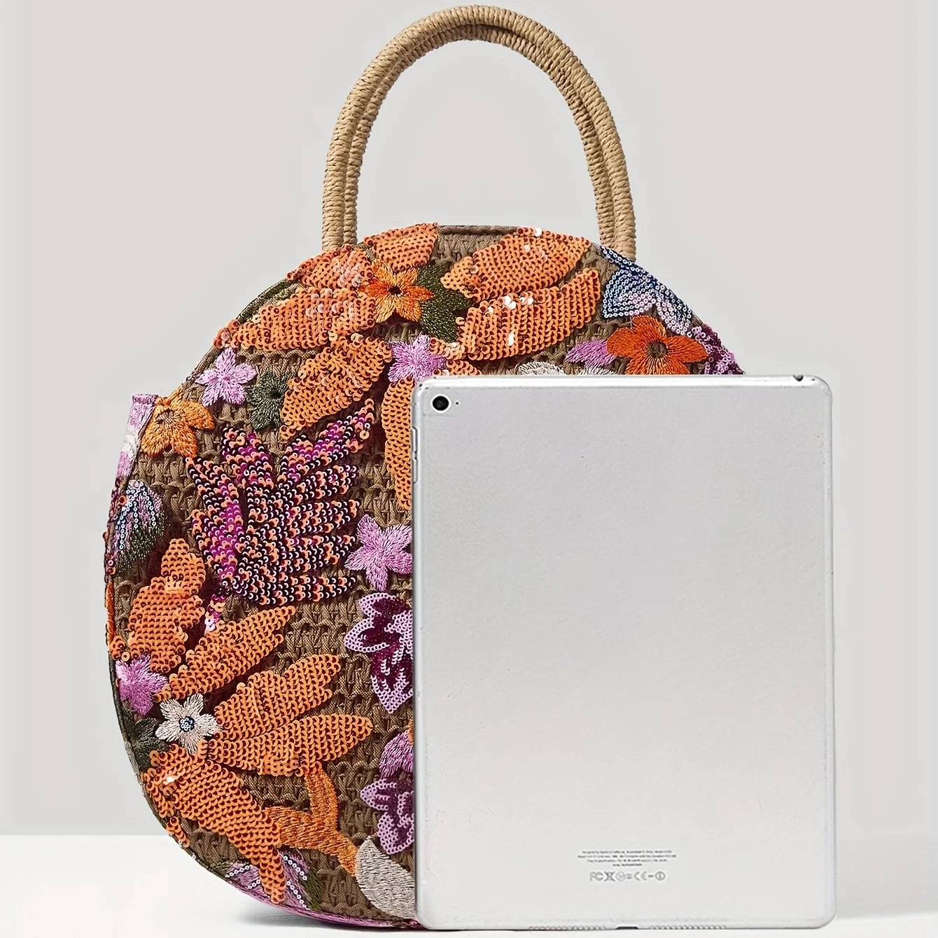 Ethnic Blossom Sequin Handbag