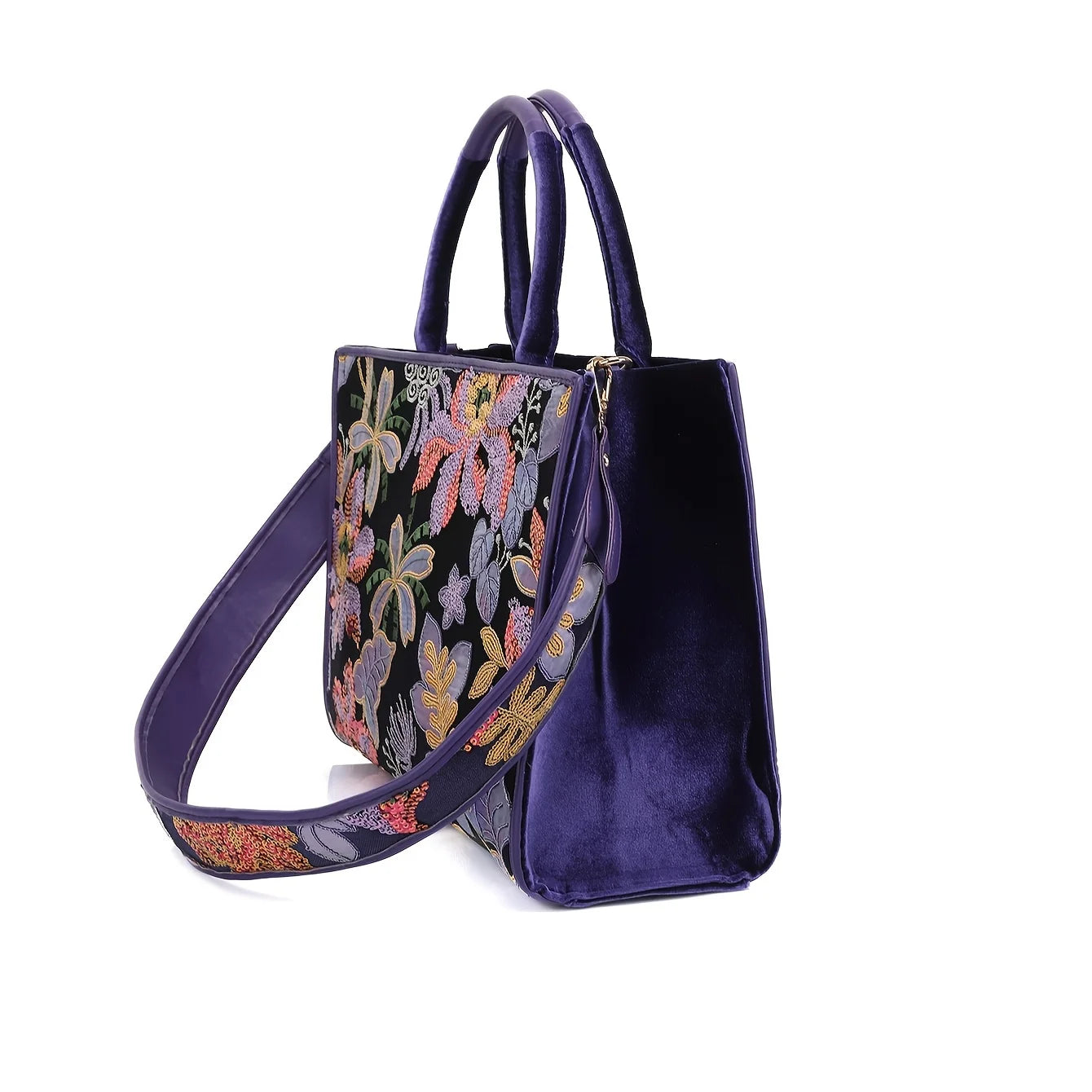 Ladies' Shiny Purple Handheld Tote