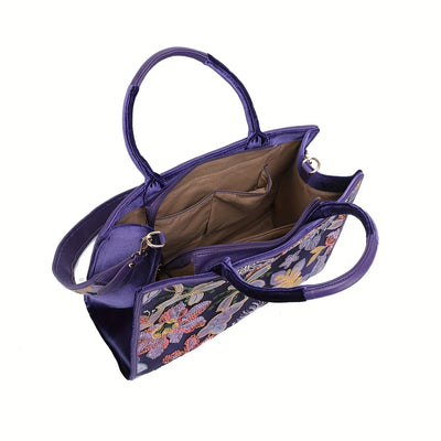 Ladies' Shiny Purple Handheld Tote