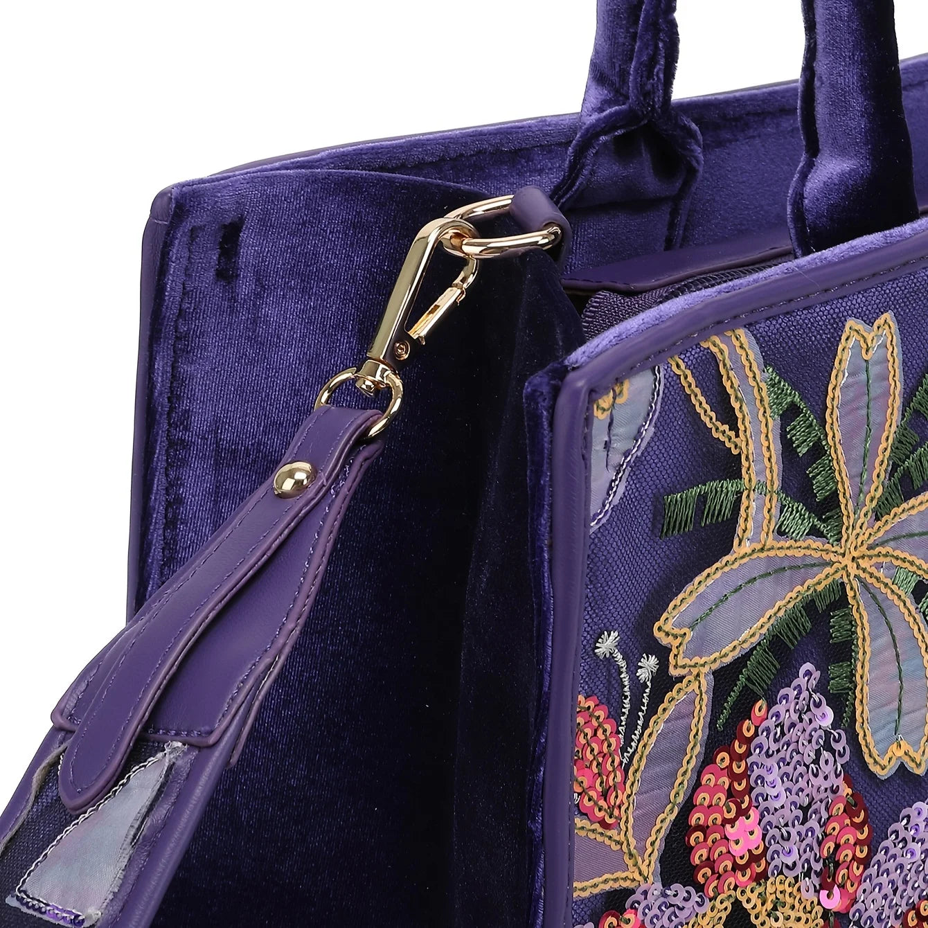 Ladies' Shiny Purple Handheld Tote