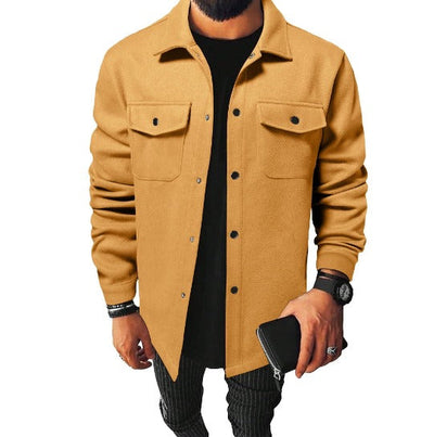 Julian Button-Down Shirt Jacket - Loose Fit, Double Breast Pocket Layer