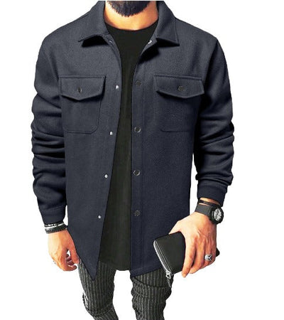 Julian Button-Down Shirt Jacket - Loose Fit, Double Breast Pocket Layer