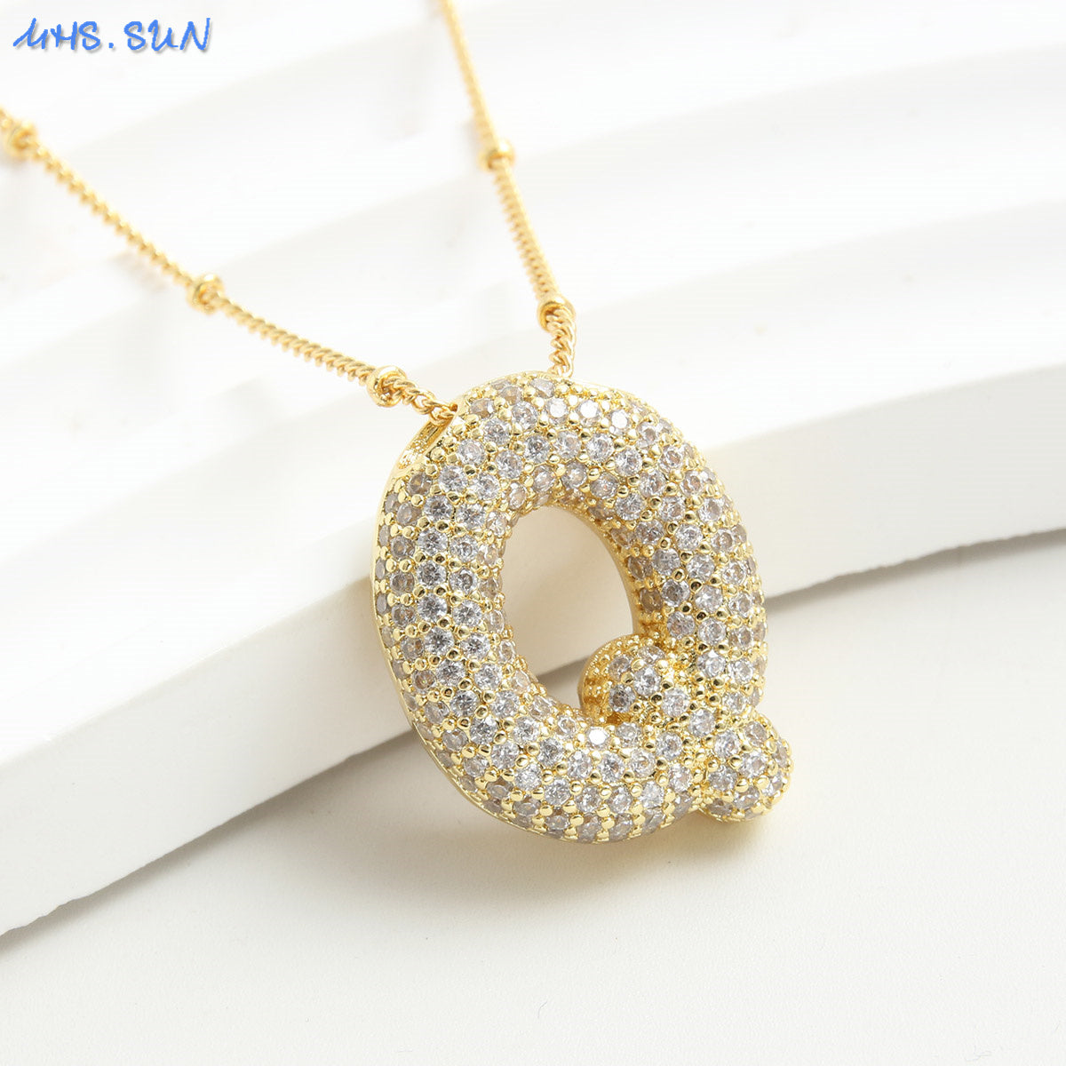 Diamond Bubble - Initial Necklace