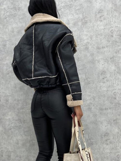 Lammy Cropped Leather Jacket | Stay Warm & Fashionable this Winter