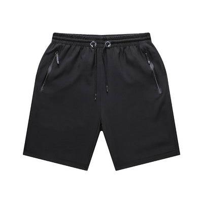 Men's Plus Size Stretch Shorts with Breathable Fabric and Zipper Pockets