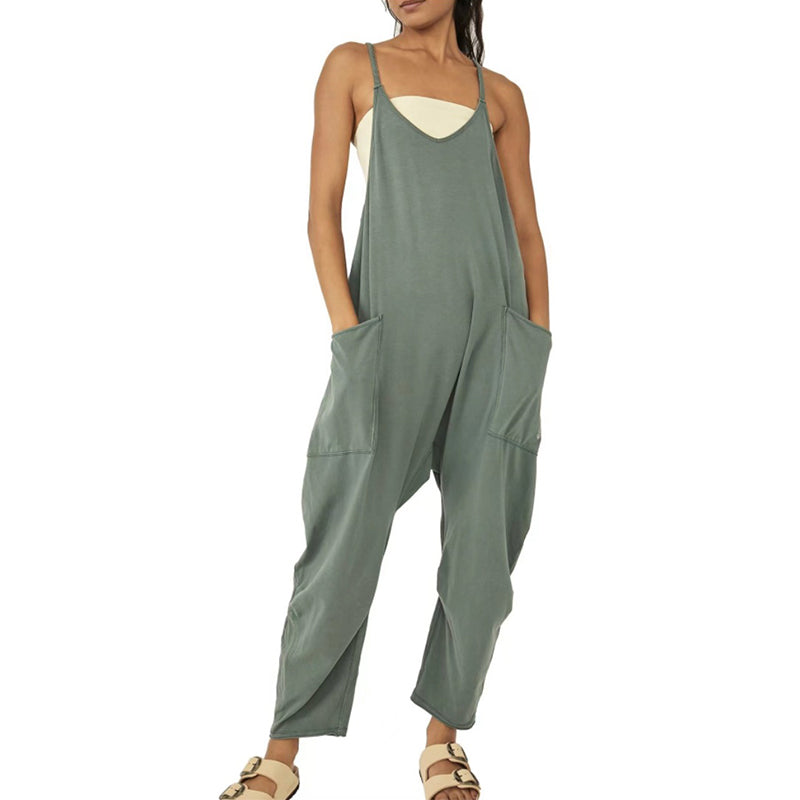 Women’s Casual Solid-Color Jumpsuit