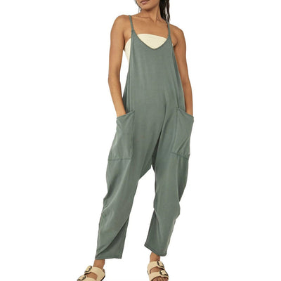 Women’s Casual Solid-Color Jumpsuit