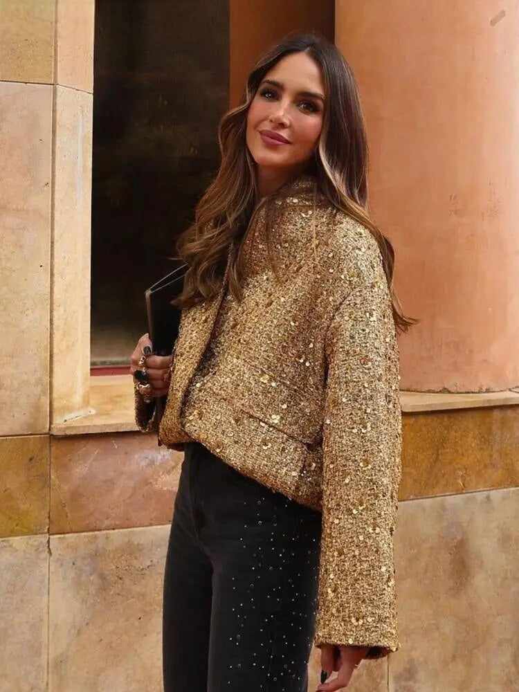 Glamorous Gold Jacket - Shine in the crowd!