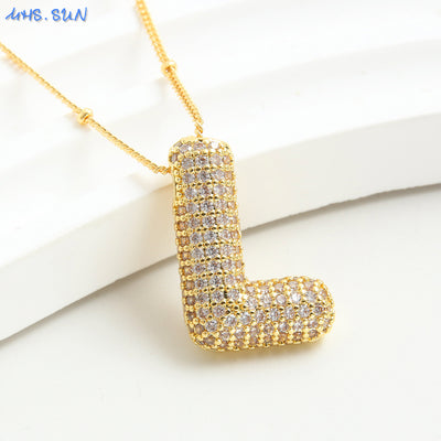 Diamond Bubble - Initial Necklace