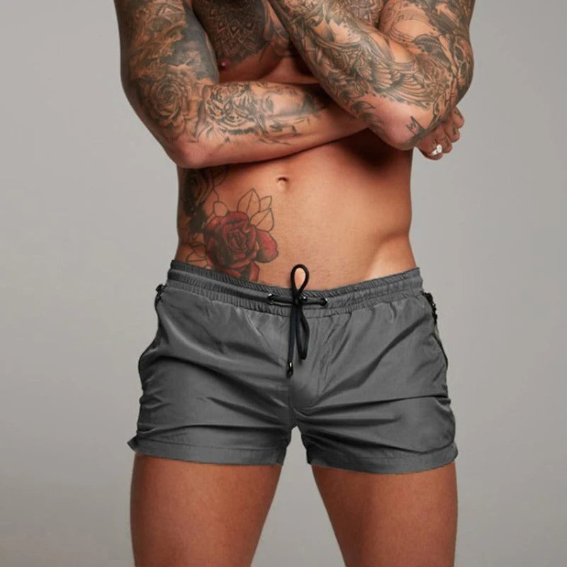 Boris Quick-Dry Swim Trunks | Stylish Drawstring Swim Shorts with Zipper Pockets