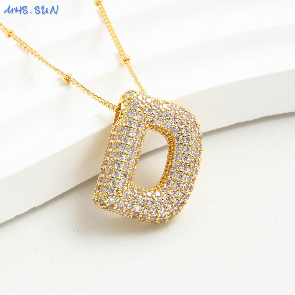 Diamond Bubble - Initial Necklace