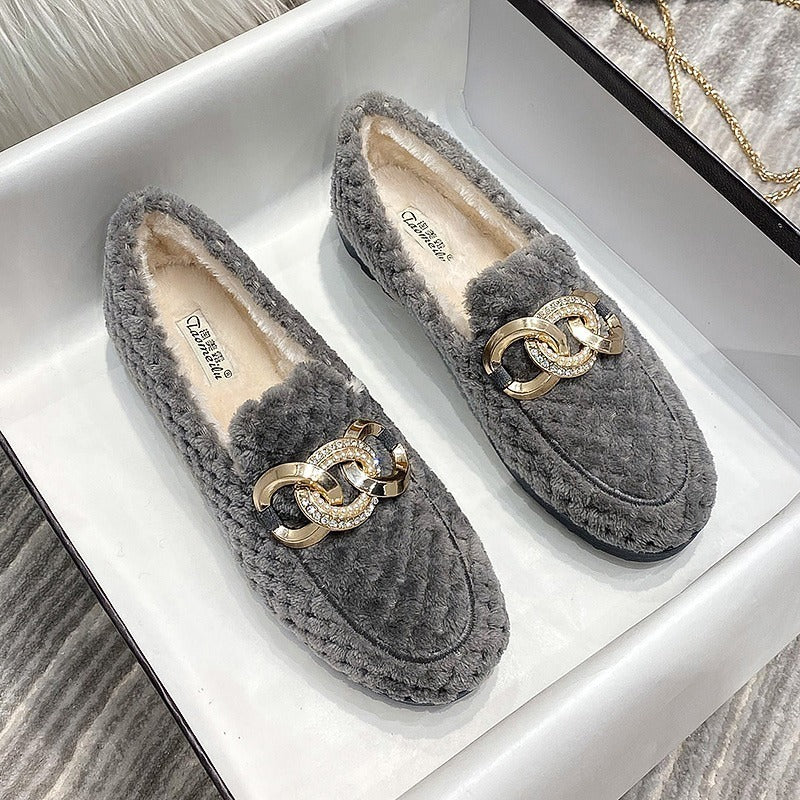 Crystalline Winter Loafers | Cozy & Stylish Plush Loafers