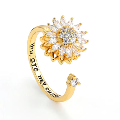 Sunflower Anxiety Spinner Ring -  Buy 1 get 1 Free!