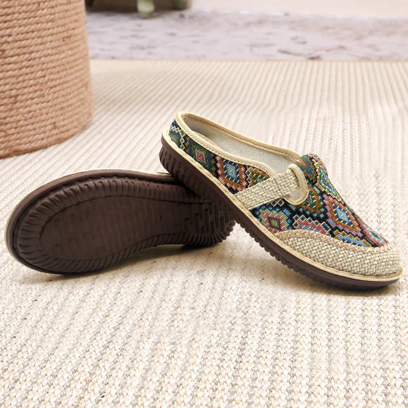 Embroidered Linen Slippers - Say Bye To Discomfort!