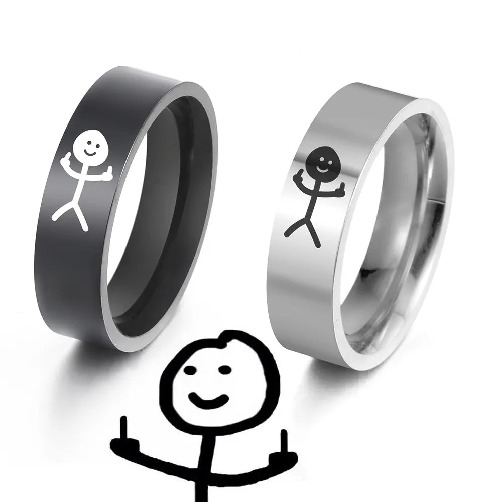 Stickman Fuxk You Couple Ring