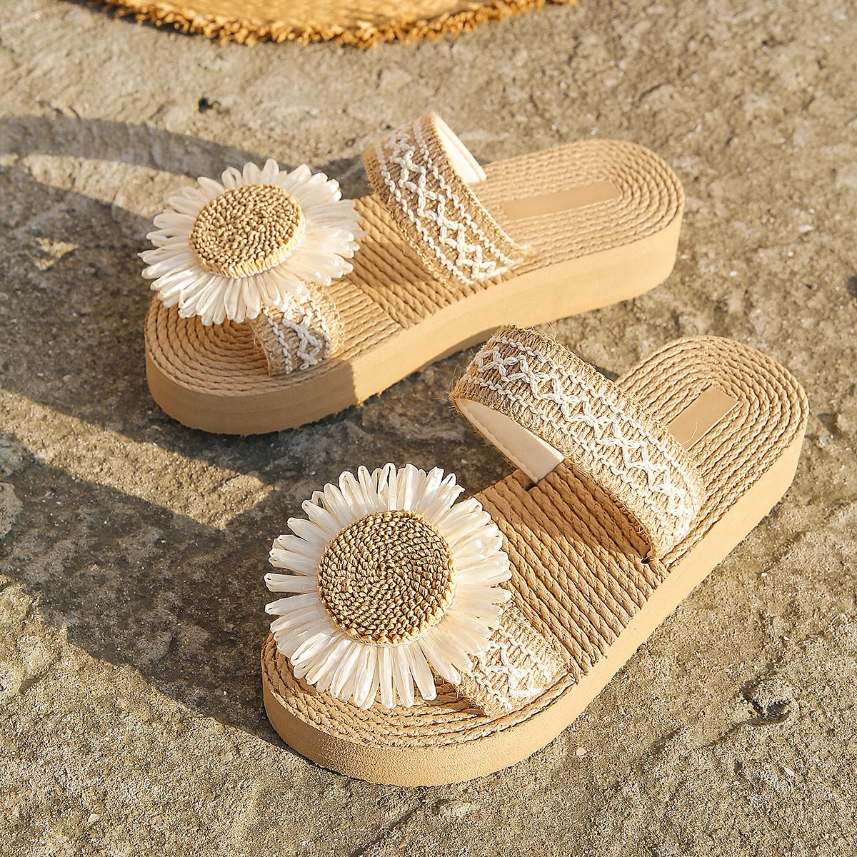 Comfy Sunflower Flip Flops