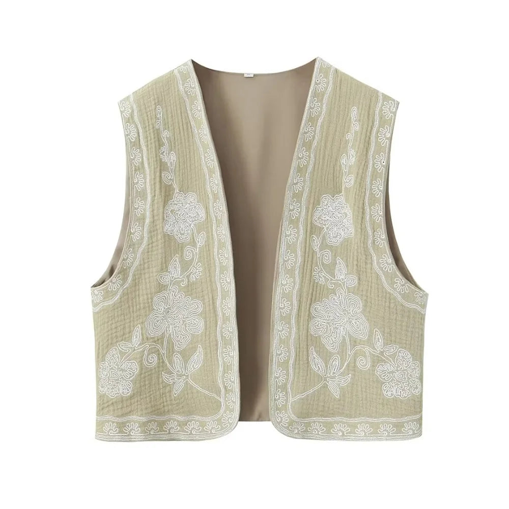 Stylish Embroidered Women's Vest - Trendy for every occasion!