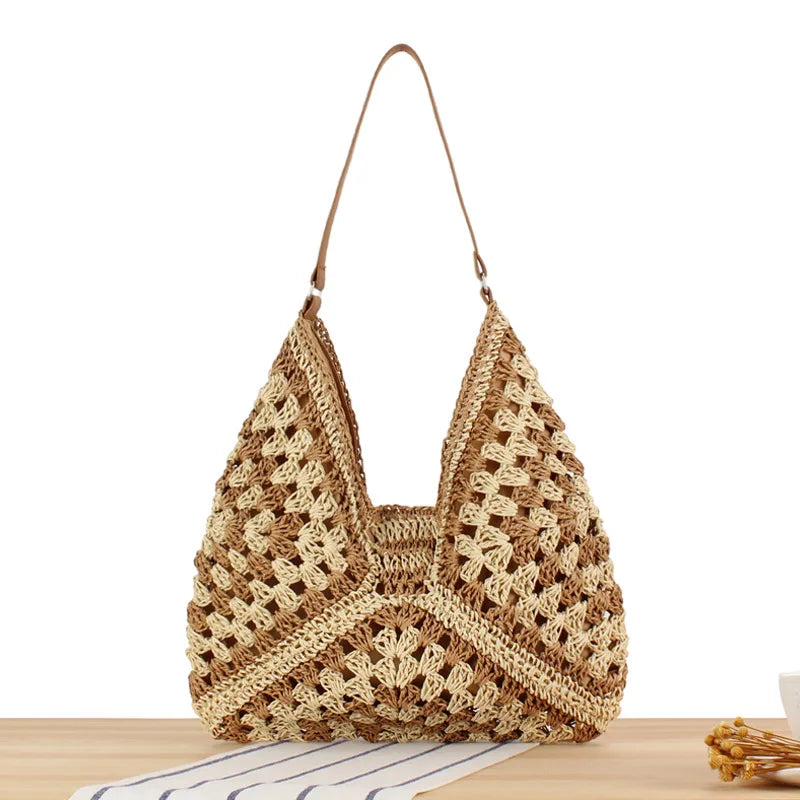 Vintage Straw Beach Tote