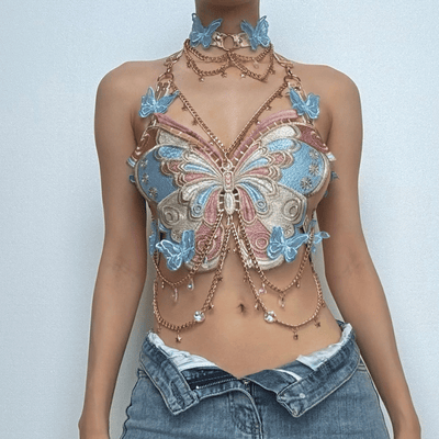 Butterfly Chain Halter Top