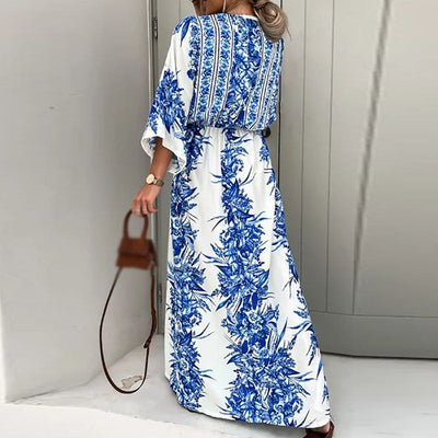 Elegant Maxi Dress with Flared Sleeves