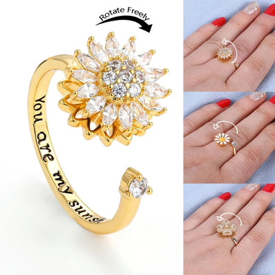 Sunflower Anxiety Spinner Ring -  Buy 1 get 1 Free!