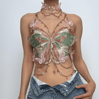 Butterfly Chain Halter Top