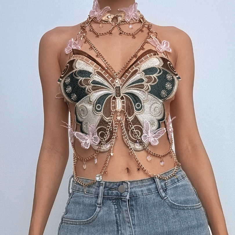 Butterfly Chain Halter Top