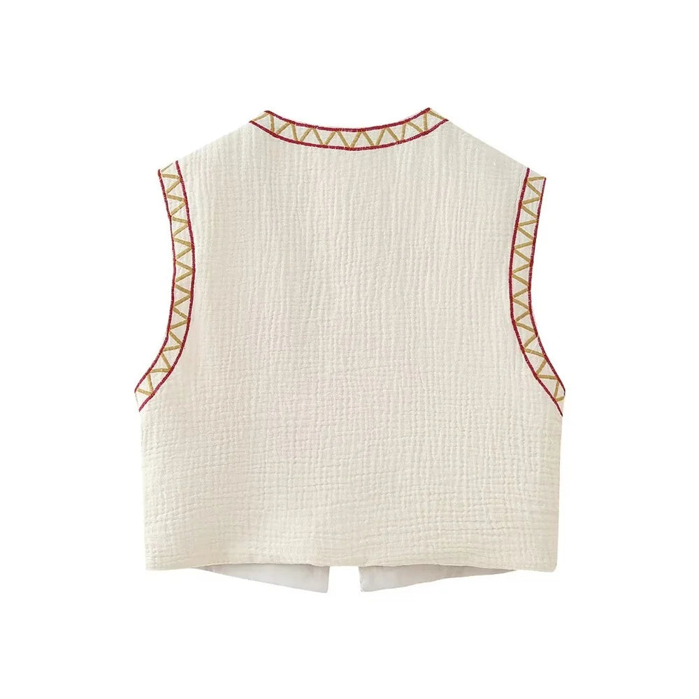 Stylish Embroidered Women's Vest - Trendy for every occasion!