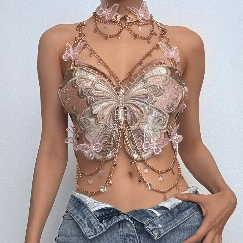 Butterfly Chain Halter Top